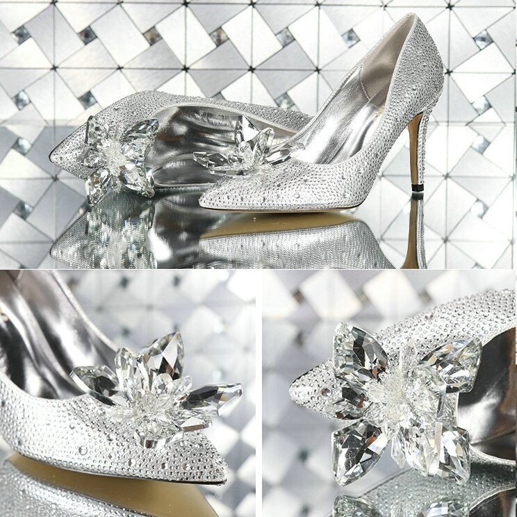 Swarovski Crystal Rhinestone Cinderella Bling Wedding Shoes