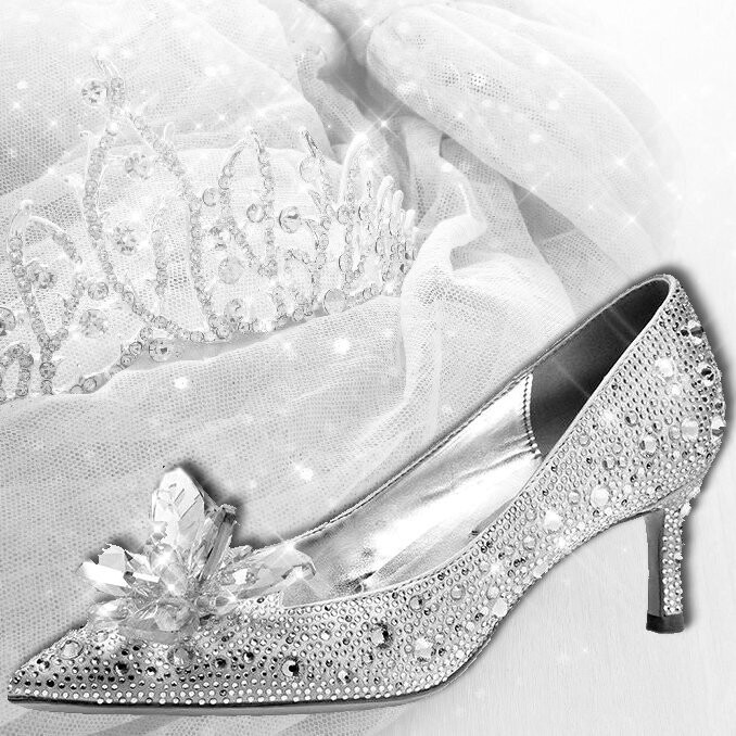 Swarovski Crystal Rhinestone Cinderella Bling Wedding Shoes