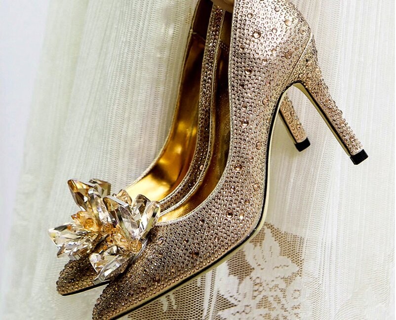 Swarovski Crystal Rhinestone Cinderella Bling Wedding Shoes