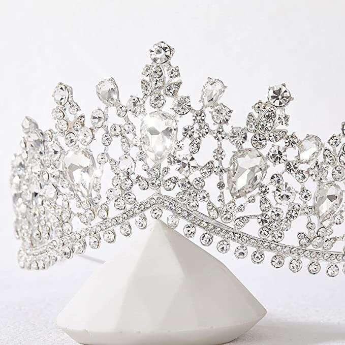 Swarovski Crystal Rhinestone Bling Tiara Set: Necklace &amp; Earrings