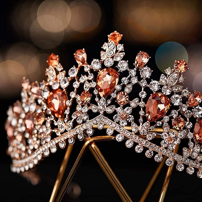 Swarovski Crystal Rhinestone Bling Tiara Set: Necklace &amp; Earrings