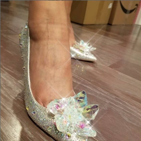 Swarovski Crystal Rhinestone Cinderella Bling Wedding Shoes
