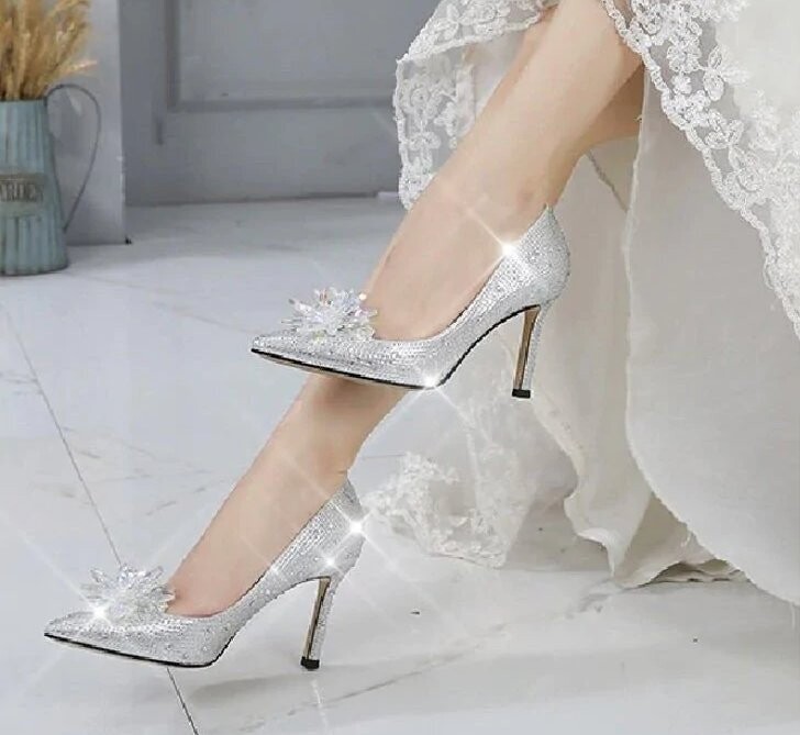 Swarovski Crystal Rhinestone Cinderella Bling Wedding Shoes