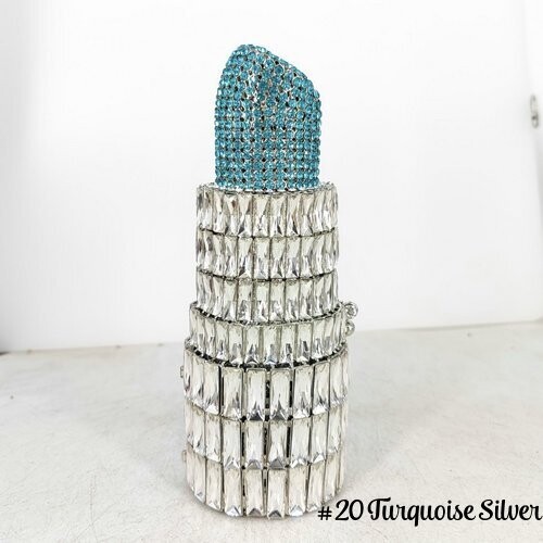Swarovski Crystal Rhinestone Bling Lipstick Purse: Gold Silver Pink Red Several Colors: Slim