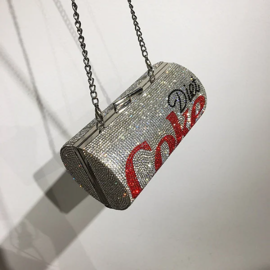 Swarovski Crystal Rhinestone Bling Coke Diet Coke Pepsi Sprite Purse