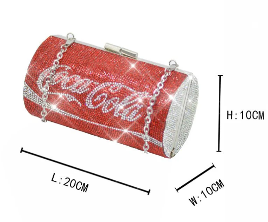Swarovski Crystal Rhinestone Bling Coke Diet Coke Pepsi Sprite Purse