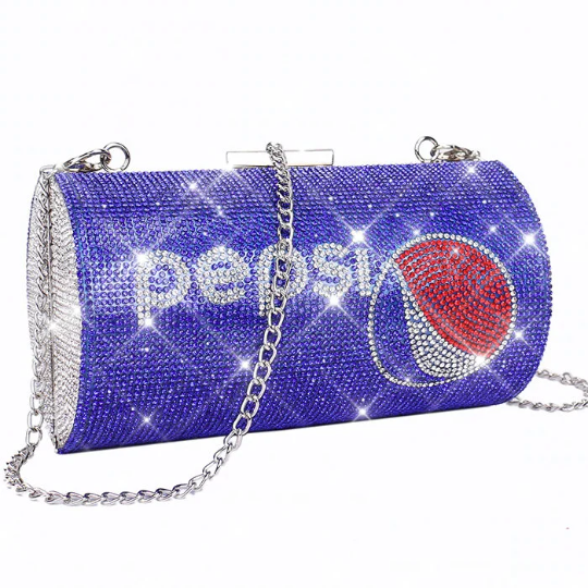 Swarovski Crystal Rhinestone Bling Coke Diet Coke Pepsi Sprite Purse