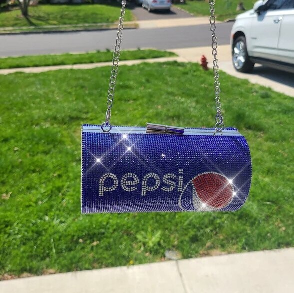 Swarovski Crystal Rhinestone Bling Coke Diet Coke Pepsi Sprite Purse