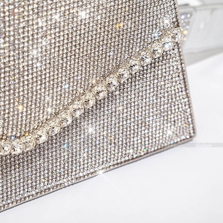 Swarovski  Crystal Rhinestone Bling Purse: Silver