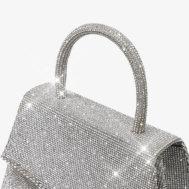 Swarovski  Crystal Rhinestone Bling Purse: Silver
