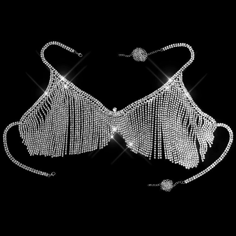 Swarovski Crystal Rhinestone Bling Tassel Bikini