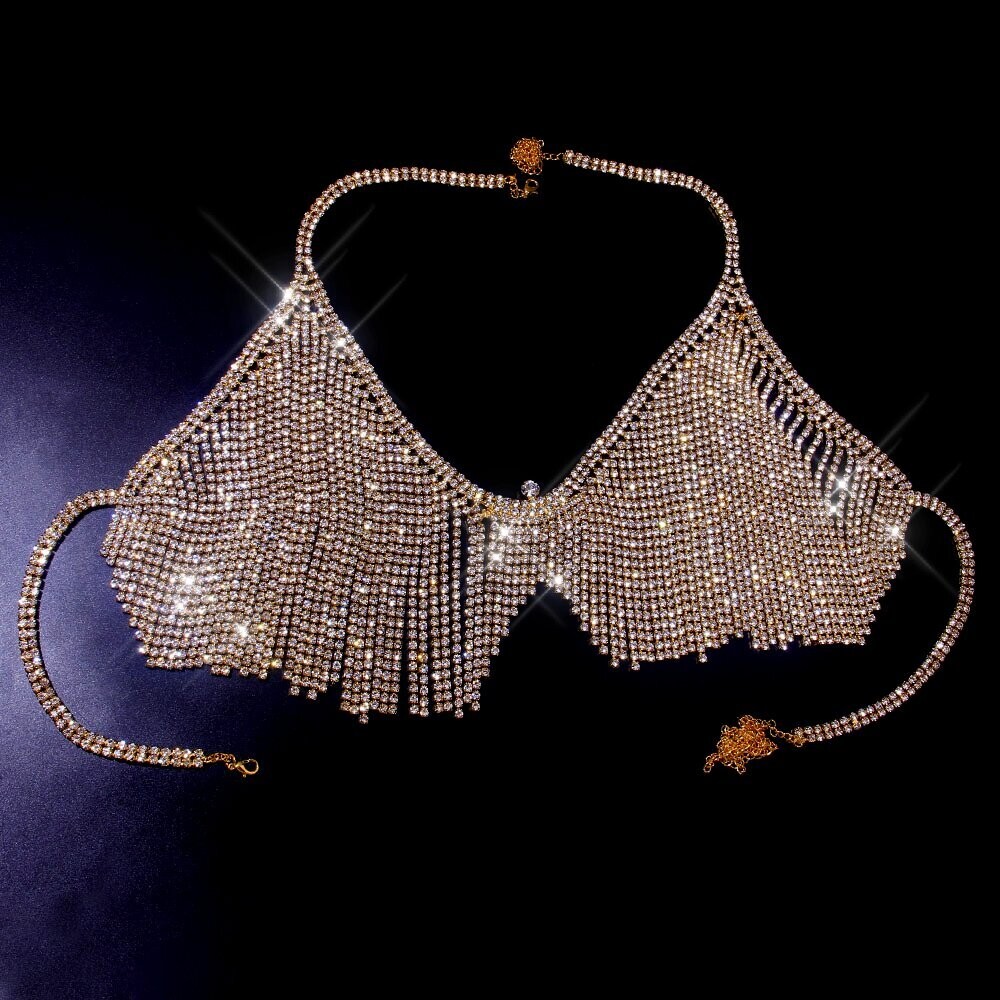 Swarovski Crystal Rhinestone Bling Tassel Bikini
