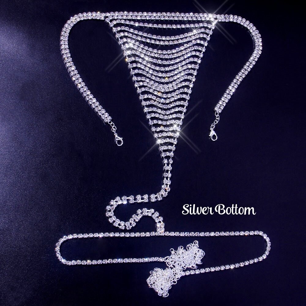 Swarovski Crystal Rhinestone Bling Tassel Bikini