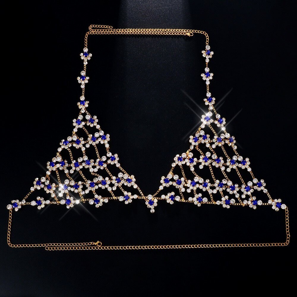 Swarovski Crystal &amp; Blue Rhinestones Bling Bikini