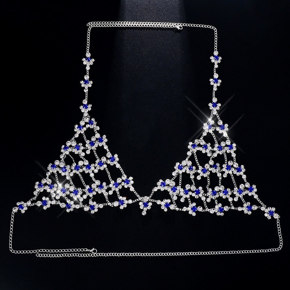 Swarovski Crystal &amp; Blue Rhinestones Bling Bikini