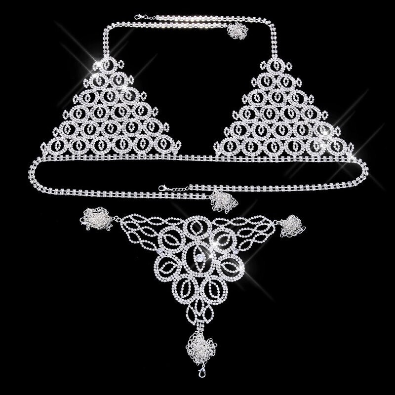 Swarovski  Crystal Rhinestone Circle Bling Bikini 