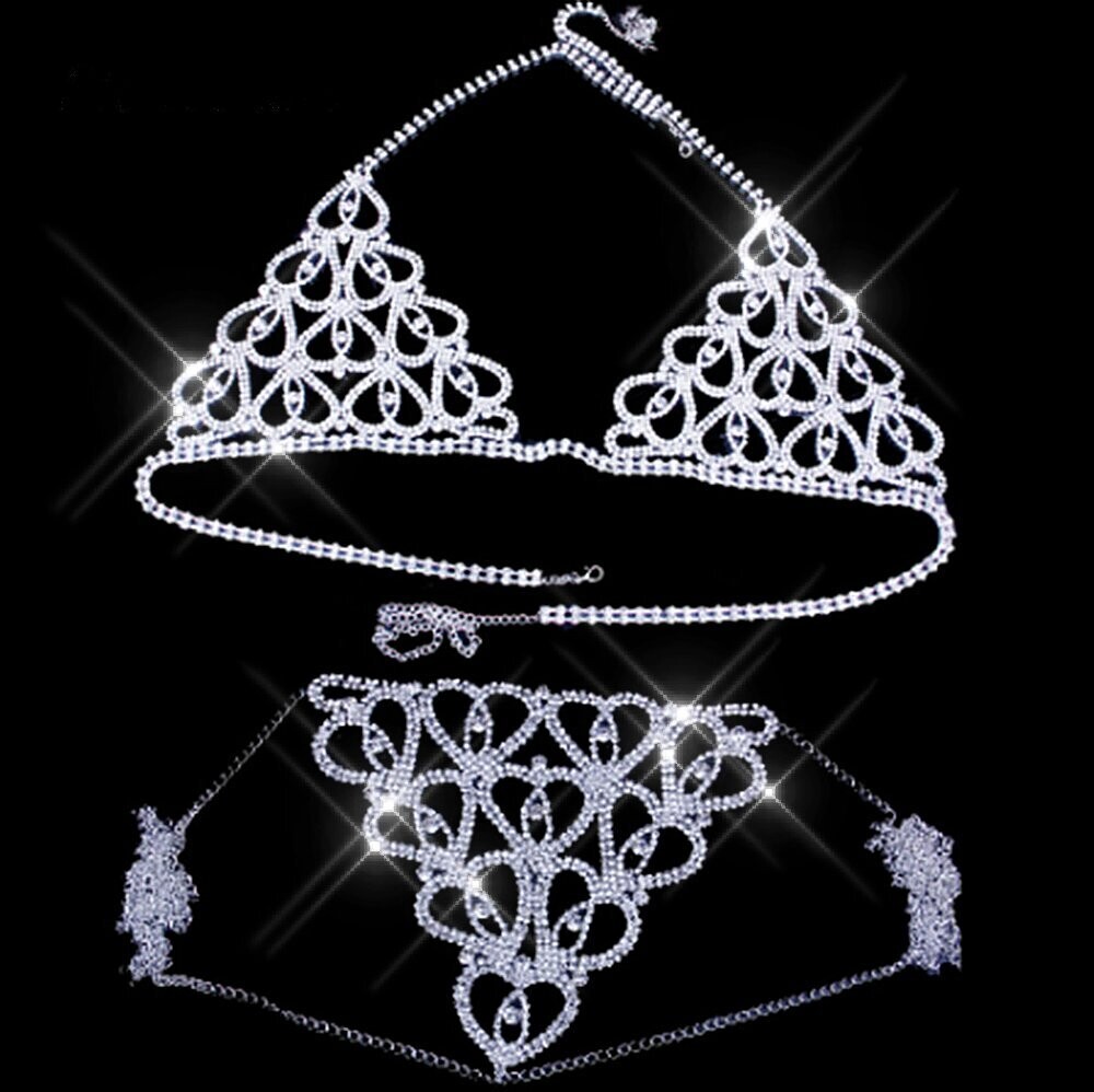 Swarovski Crystal Rhinestone Bling Heart Bikini