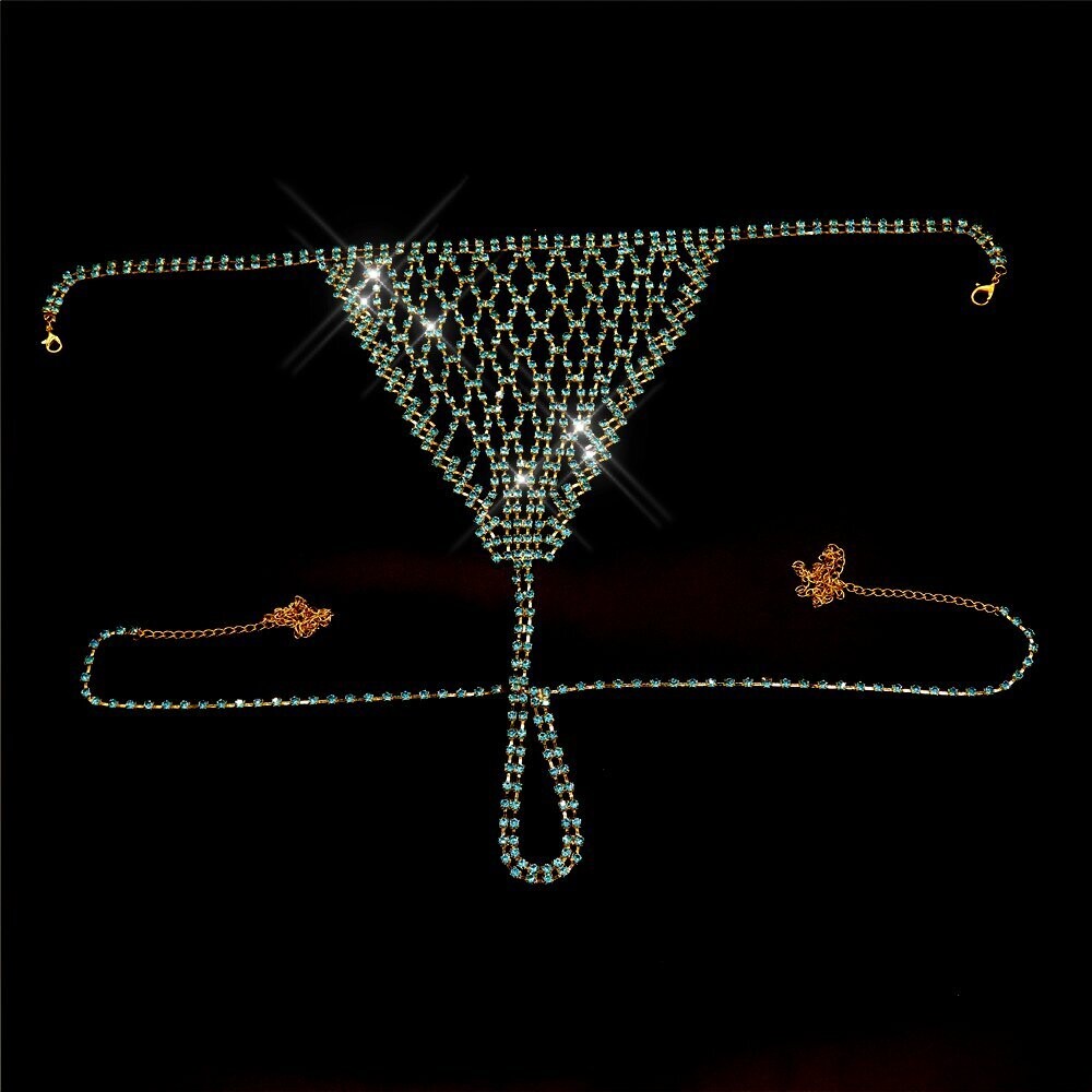 Swarovski Crystal Red Or Aqua Blue Rhinestone Bling Bikini &amp; Skirt