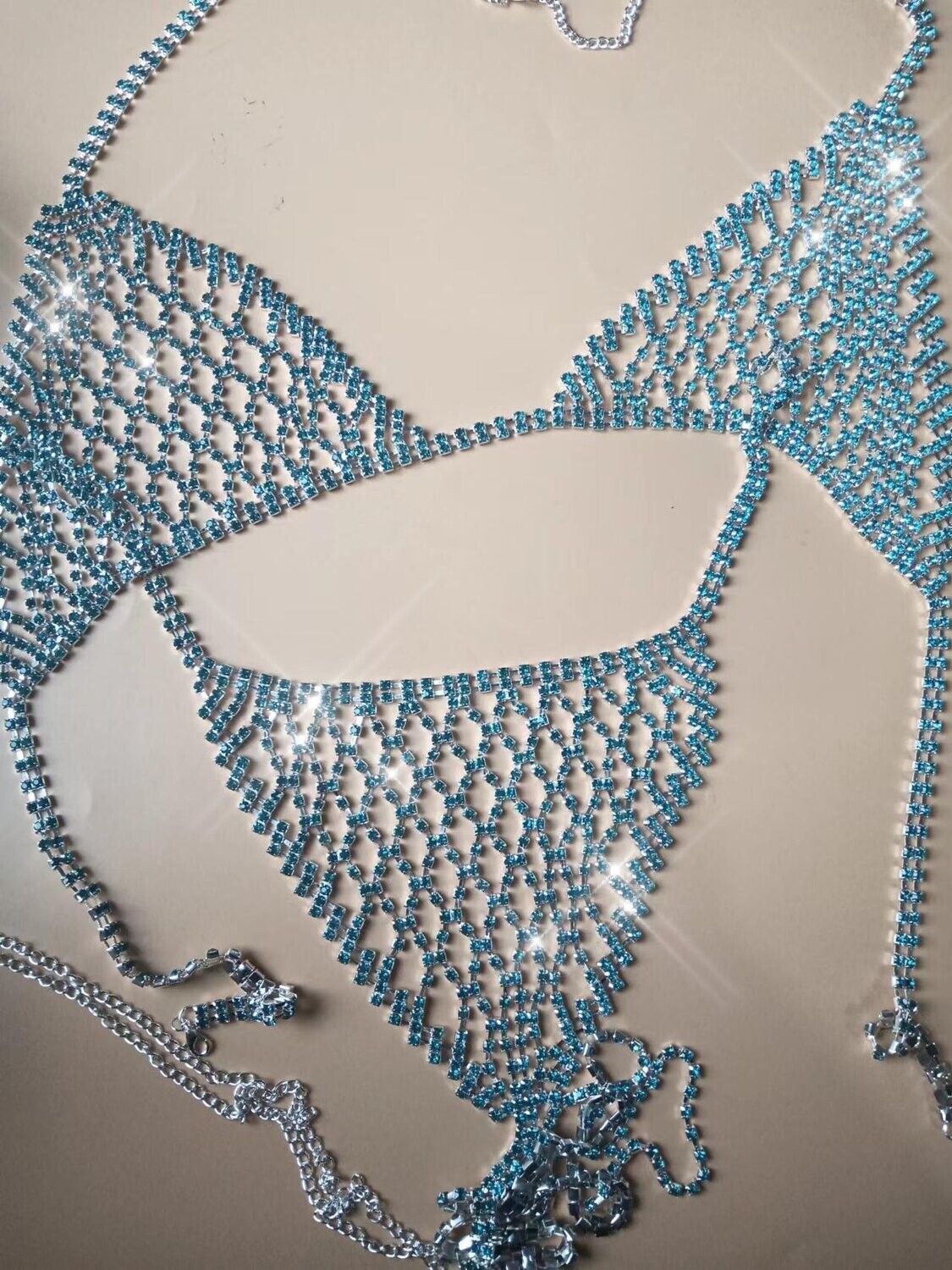 Swarovski Crystal Blue Rhinestone Bling Bikini