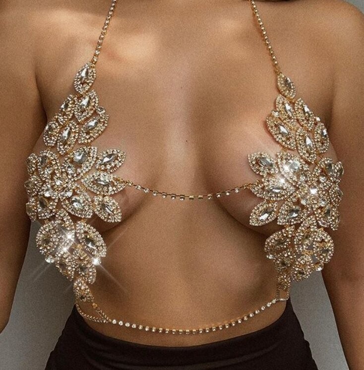 Swarovski Crystal Floral Rhinestone Bling Bikini