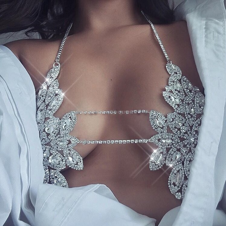Swarovski Crystal Floral Rhinestone Bling Bikini