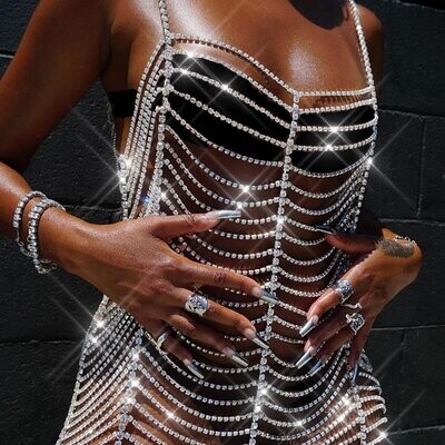 Swarovski Crystal Rhinestone Bling Dress: Delta