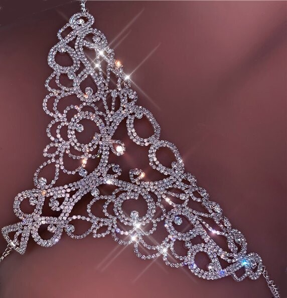 Swarovski Crystal Rhinestone Bling Heart Bikini