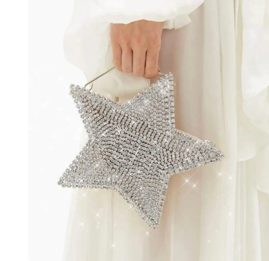 Swarovski Crystal Rhinestone Bling Star &amp; Heart Purse