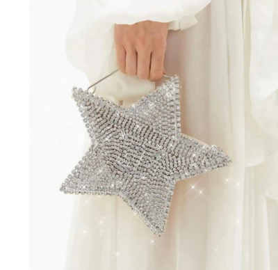 Swarovski Crystal Rhinestone Bling Star & Heart Purse
