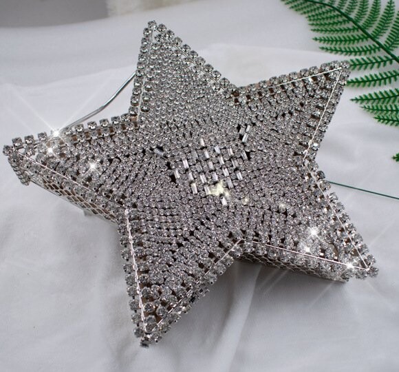 Swarovski Crystal Rhinestone Bling Heart &amp; Star Purse