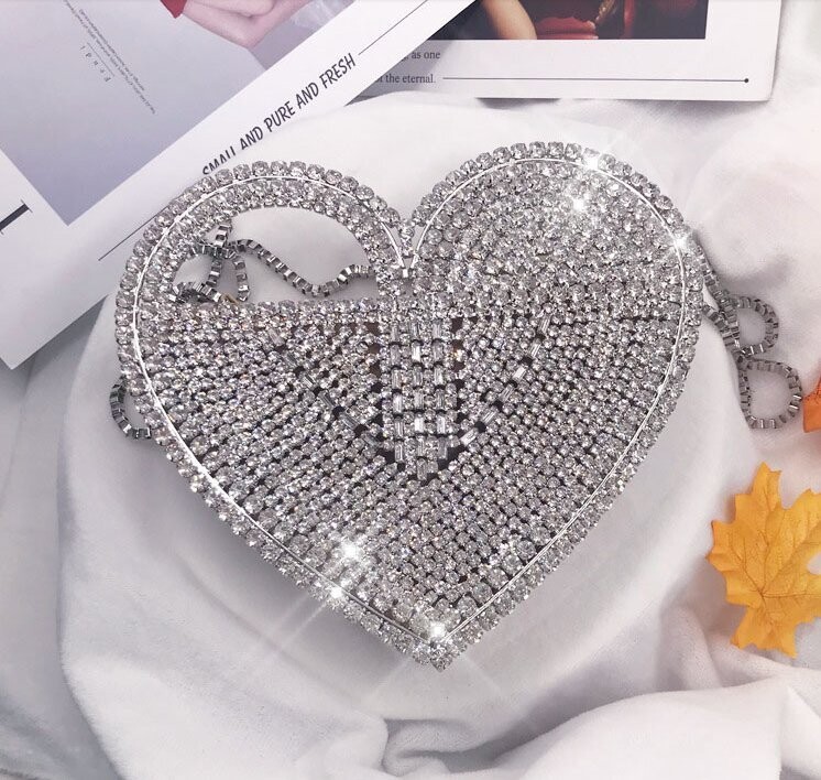 Swarovski Crystal Rhinestone Bling Star &amp; Heart Purse