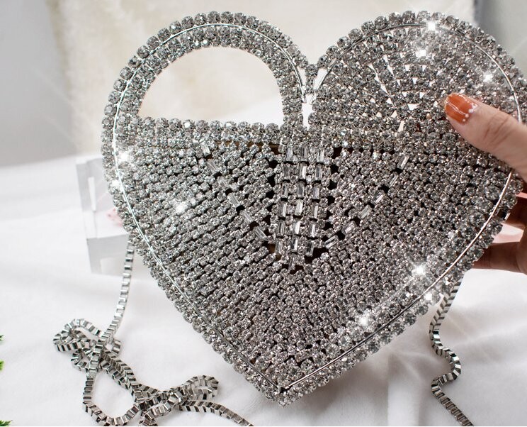 Swarovski Crystal Rhinestone Bling Star &amp; Heart Purse