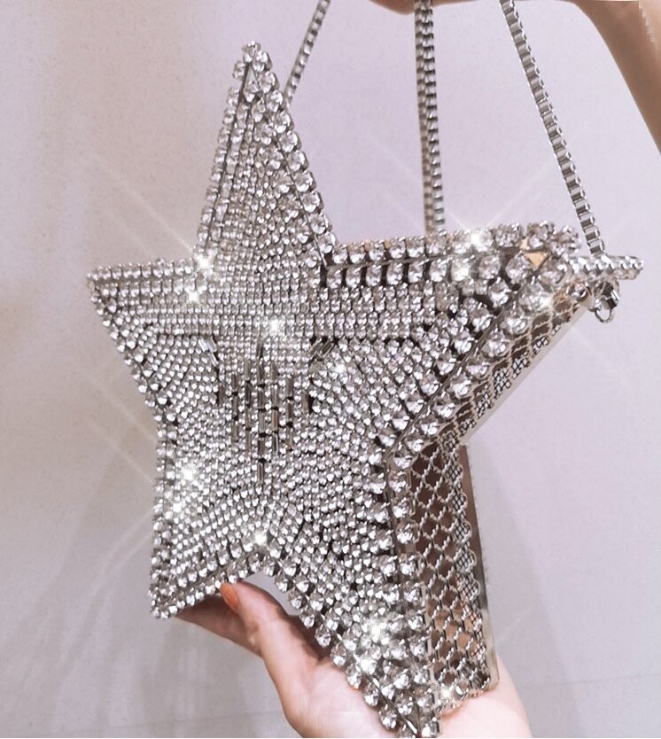 Swarovski Crystal Rhinestone Bling Star &amp; Heart Purse
