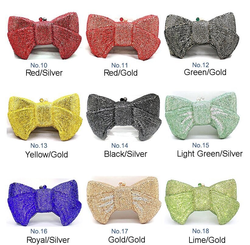 Swarovski Crystal Rhinestone Bling Bow Purse