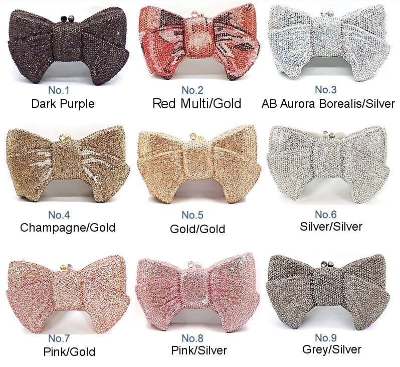 Swarovski Crystal Rhinestone Bling Bow Purse