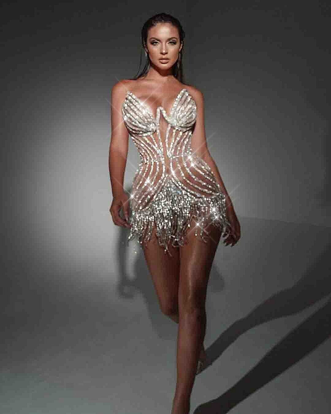 Swarovski Crystal Rhinestone Bling Dress: Sophia
