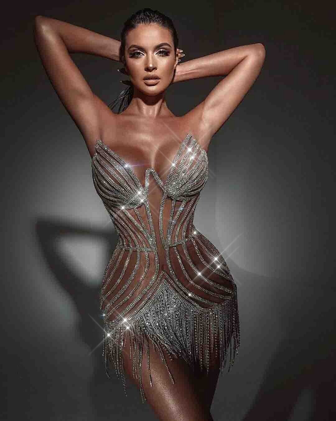Swarovski Crystal Rhinestone Bling Dress: Sophia