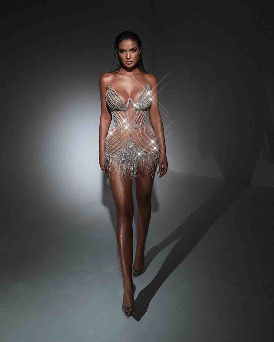 Swarovski Crystal Rhinestone Bling Dress: Sophia