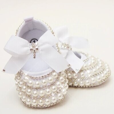 Swarovski Crystal Rhinestone Bling Baby Baptism Shoes
