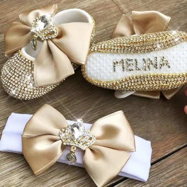 Swarovski Crystal Rhinestone Bling Baby Princess Shoes