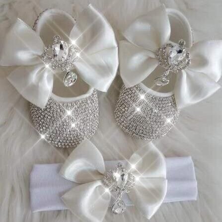 Swarovski Crystal Rhinestone Bling Baby Princess Shoes