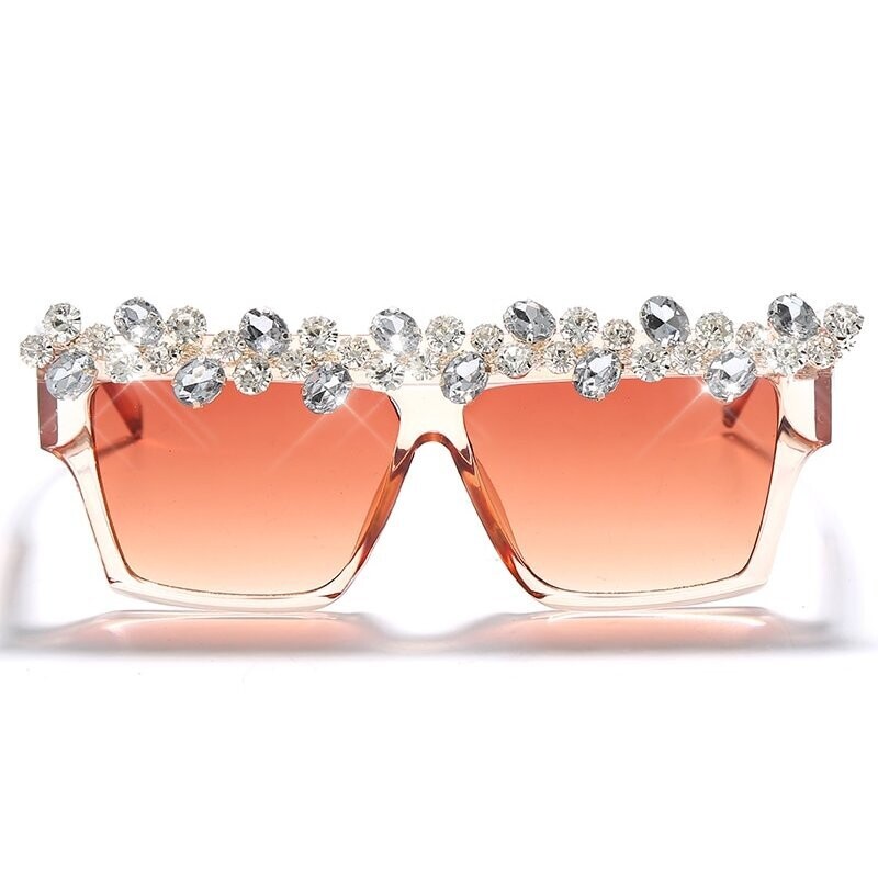 Swarovski Crystal Rhinestone Bling Square Sunglasses