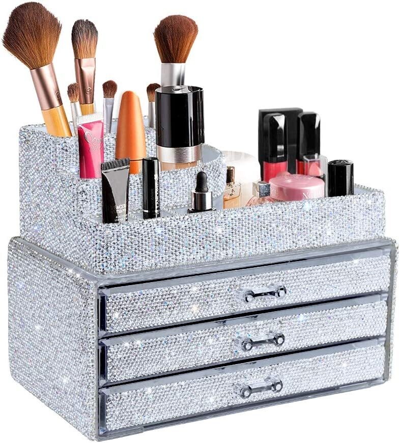 Swarovski Crystal Rhinestone Bling Cosmetic Organizer