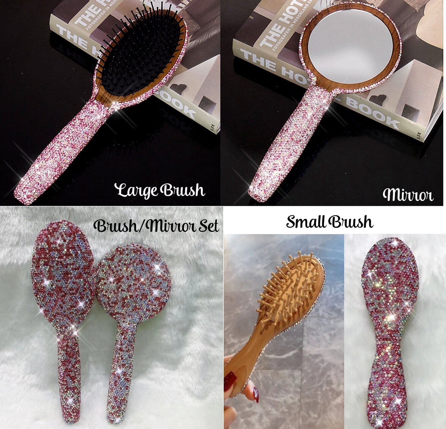 Swarovski Crystal Rhinestone Bling Pink Cosmetic Organizer &amp; Matching Items