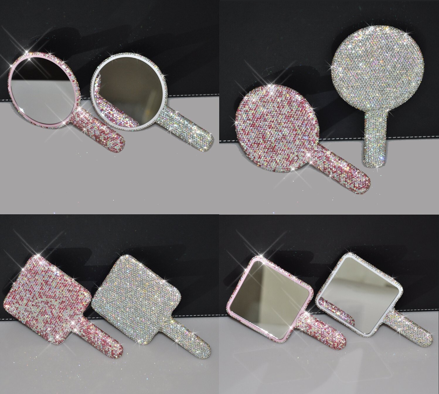 Swarovski Crystal Rhinestone Bling Pink Cosmetic Organizer &amp; Matching Items