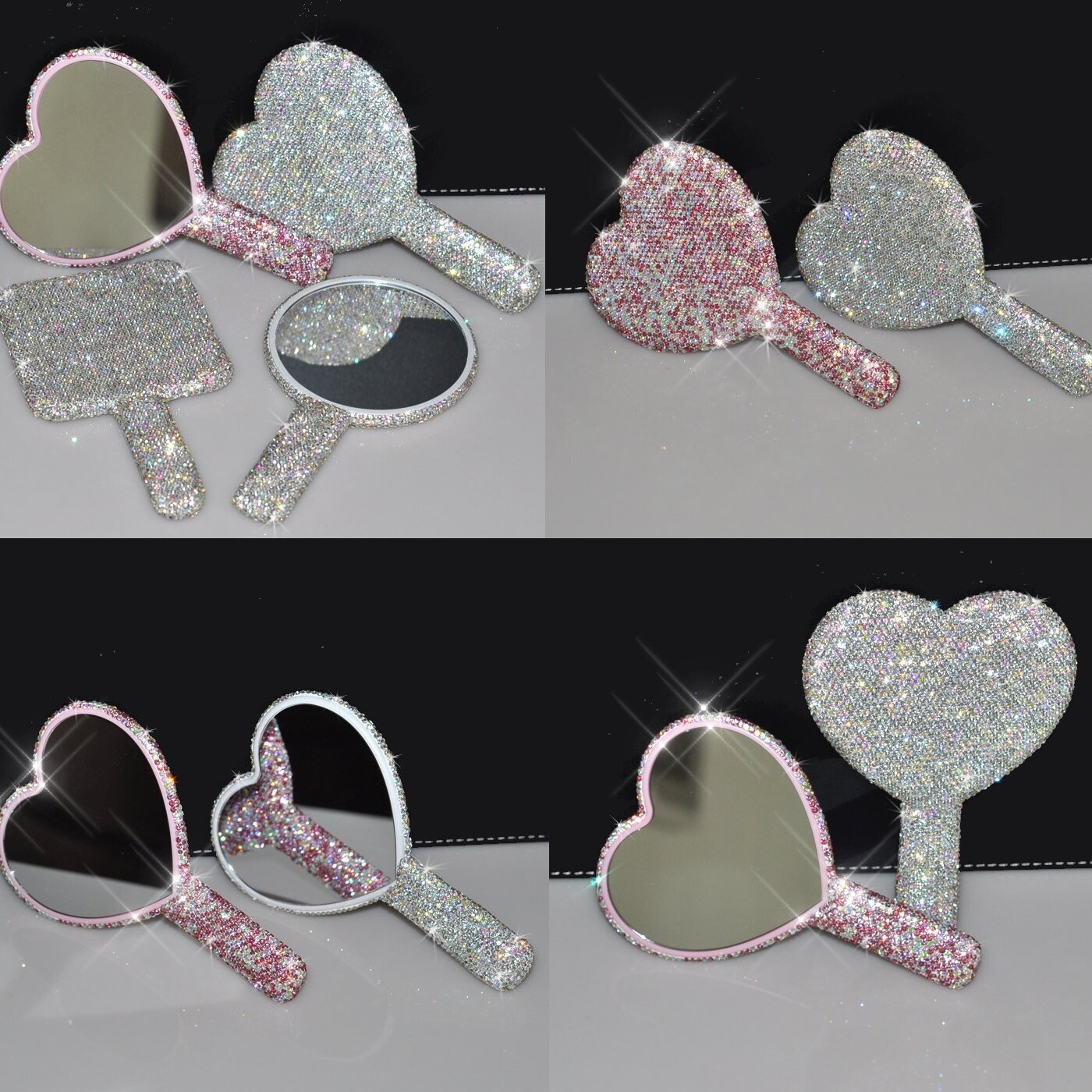 Swarovski Crystal Rhinestone Bling Pink Cosmetic Organizer &amp; Matching Items