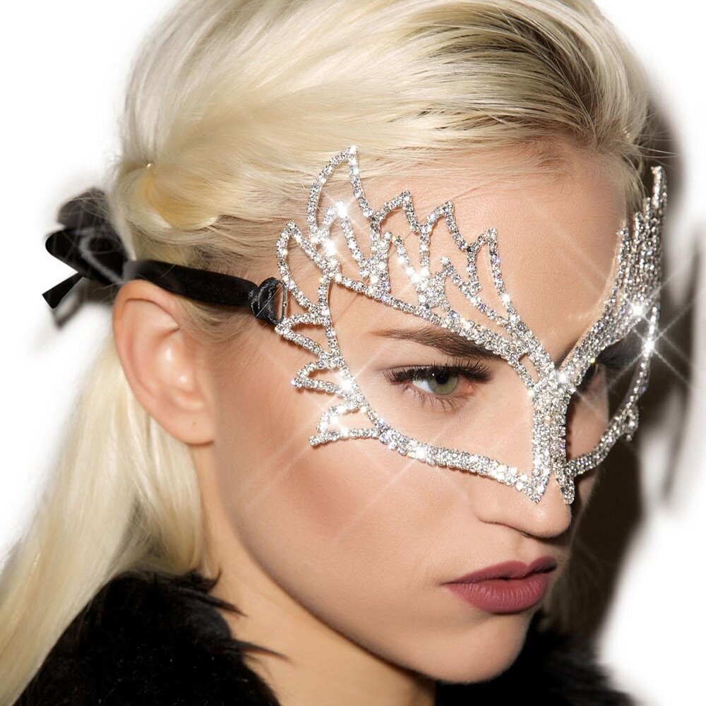 Swarovski Crystal Rhinestone Bling Eye Mask: Tiffany