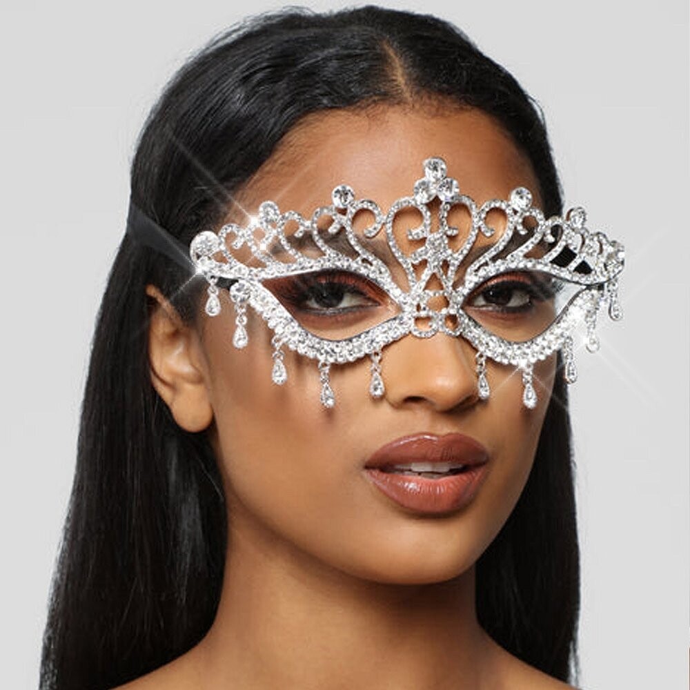 Swarovski Crystal Rhinestone Bling Eye Mask: Angelina