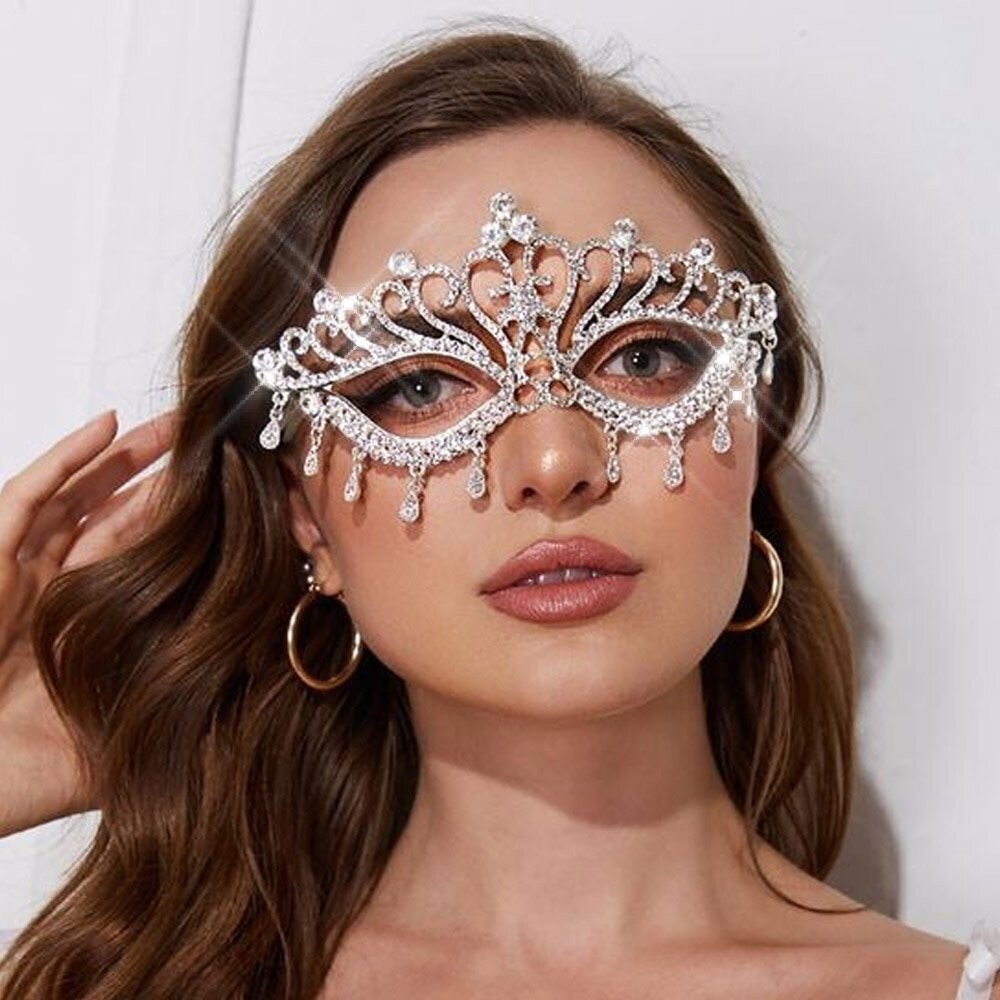 Swarovski Crystal Rhinestone Bling Eye Mask: Angelina