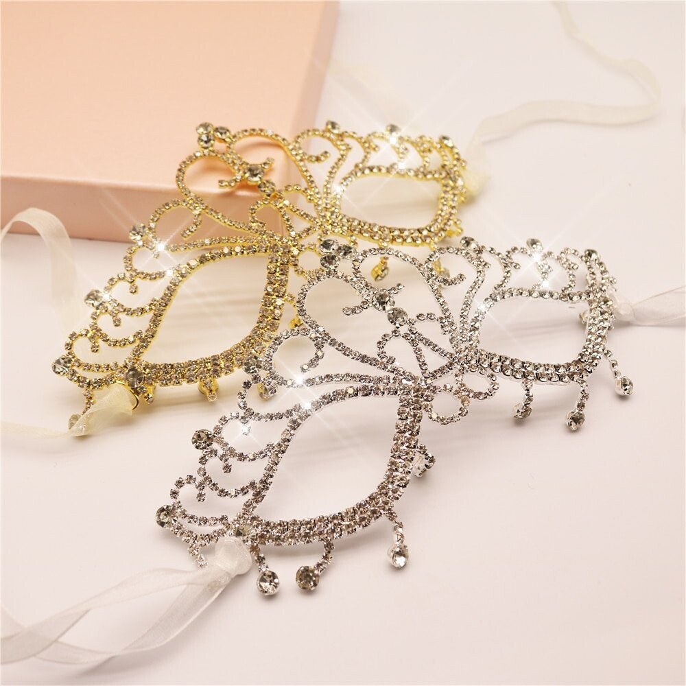 Swarovski Crystal Rhinestone Bling Eye Mask: Angelina